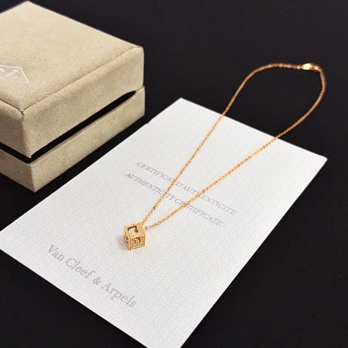 gold crystal clover Necklace for women - alternate angle view 8