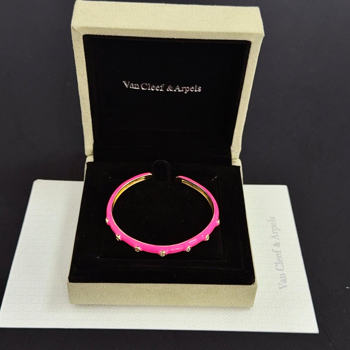 gold crystal clover Bangle for women - alternate angle view 6