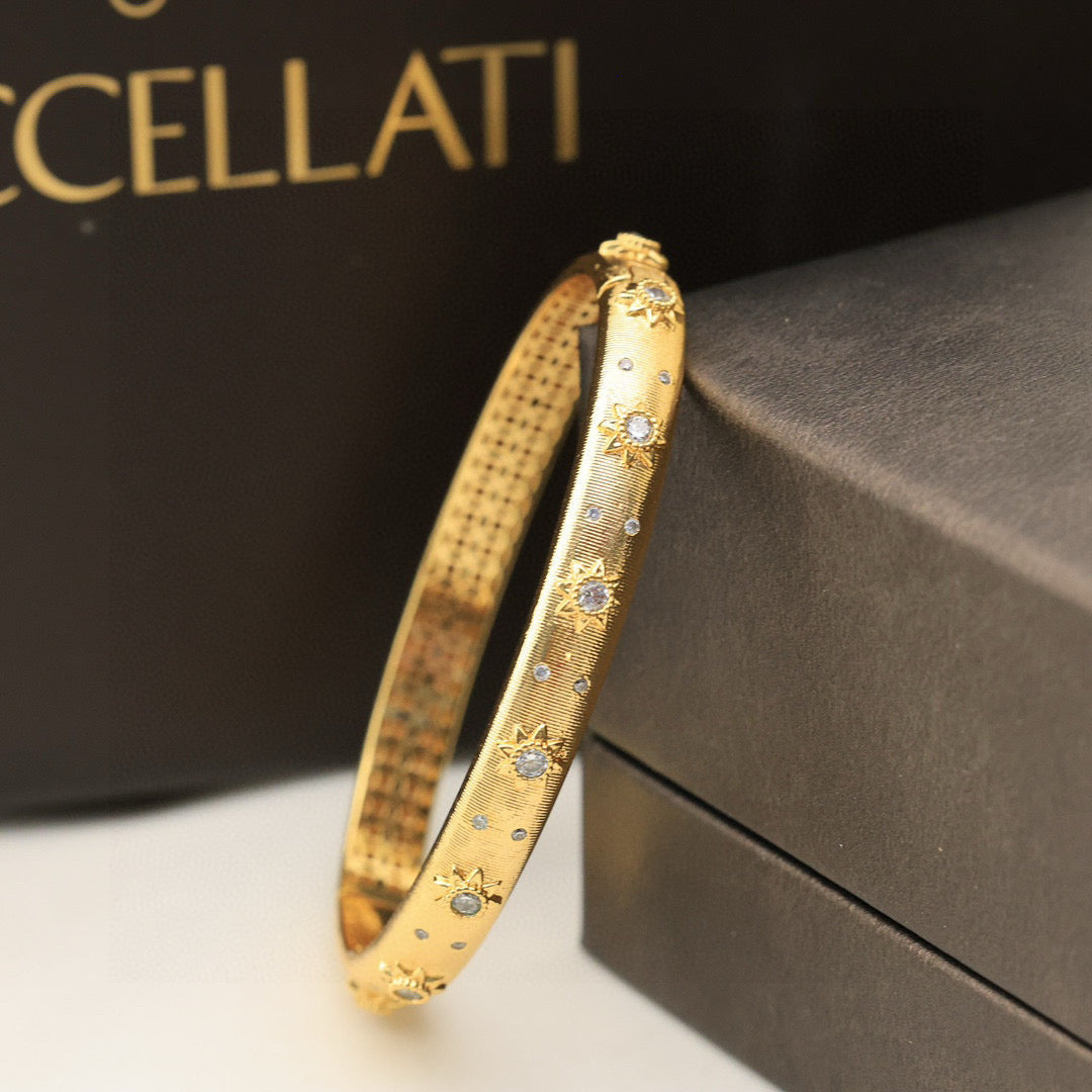 gold crystal vintage Bangle for women - alternate angle view 5