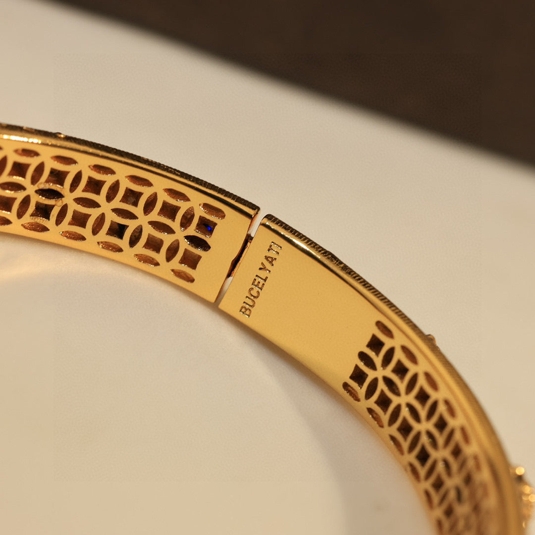 gold crystal vintage Bangle for women - alternate angle view 9