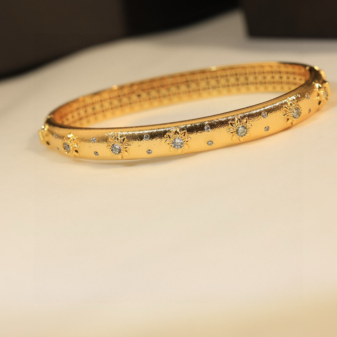 gold crystal vintage Bangle for women - alternate angle view 7