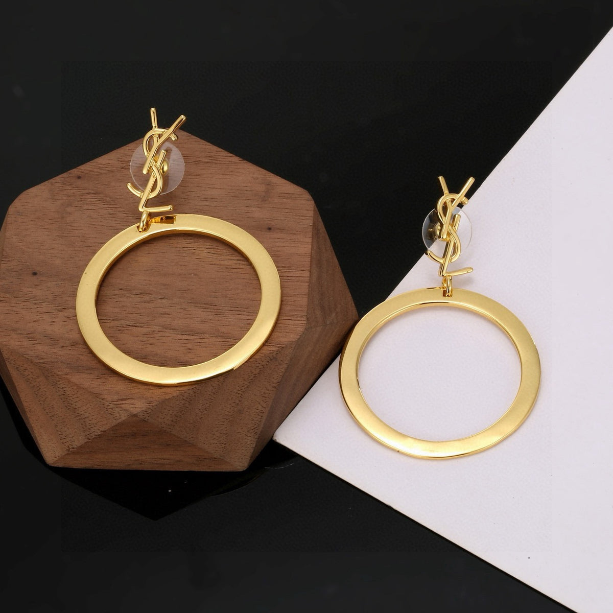luxury Stud Earrings for women - alternate angle view 2