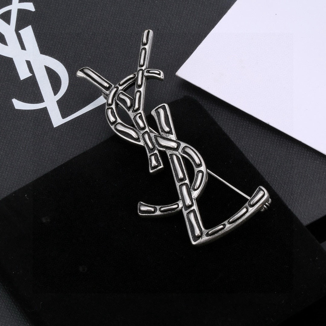 yellow brass elegant Brooch for women - alternate angle view 2