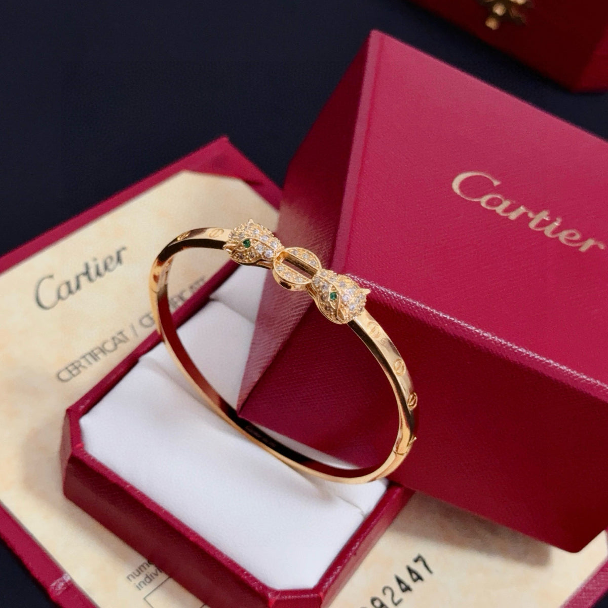 gold crystal floral Bangle for men - alternate angle view 9