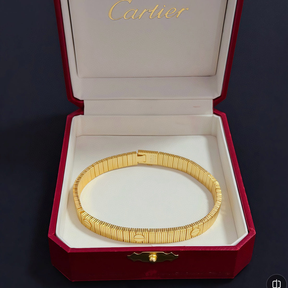gold crystal floral Bangle for men - alternate angle view 3