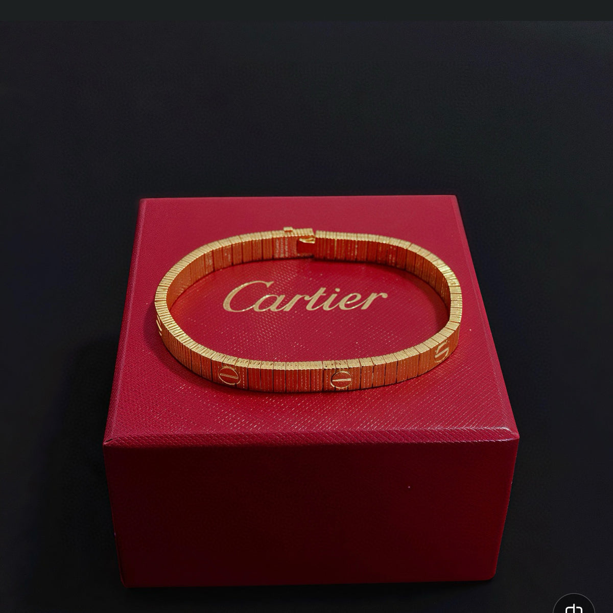 gold crystal floral Bangle for men - alternate angle view 7