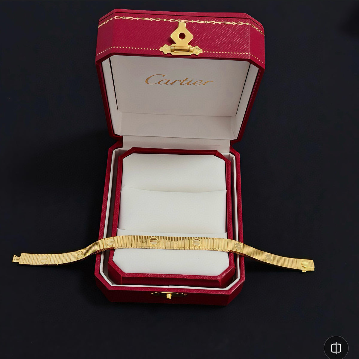 gold crystal floral Bangle for men - alternate angle view 4