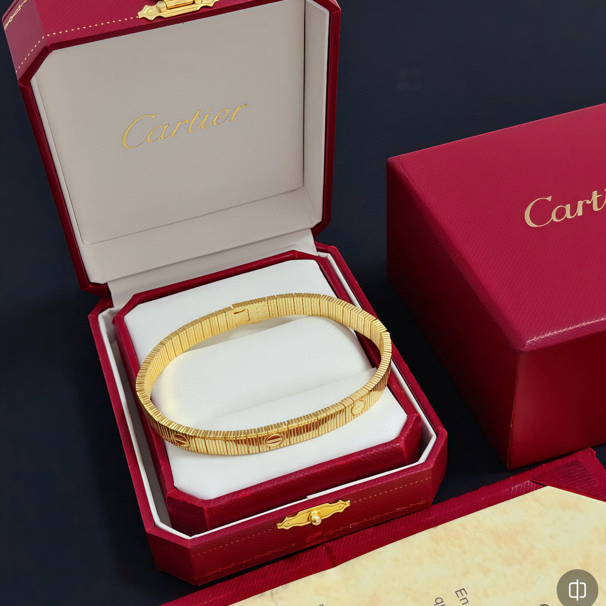gold crystal floral Bangle for men - product detail view