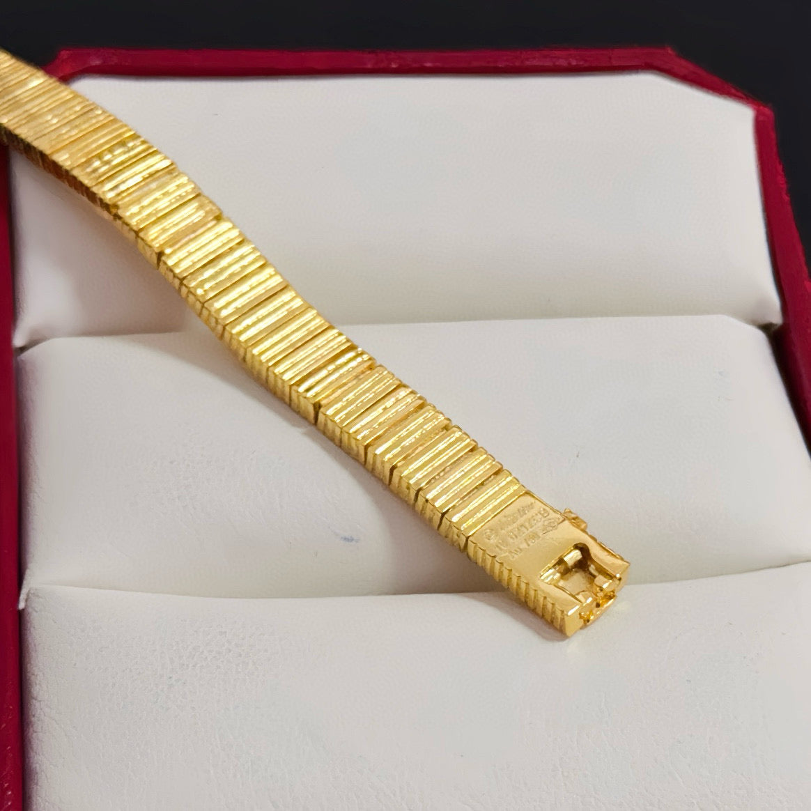 gold crystal floral Bangle for men - alternate angle view 6