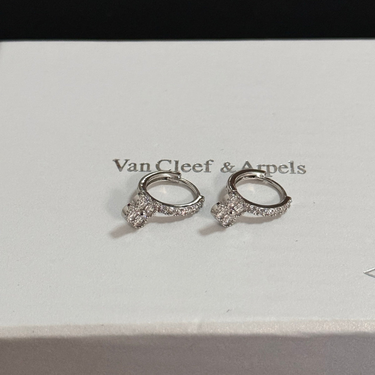 gold crystal clover Stud Earrings for women - alternate angle view 5
