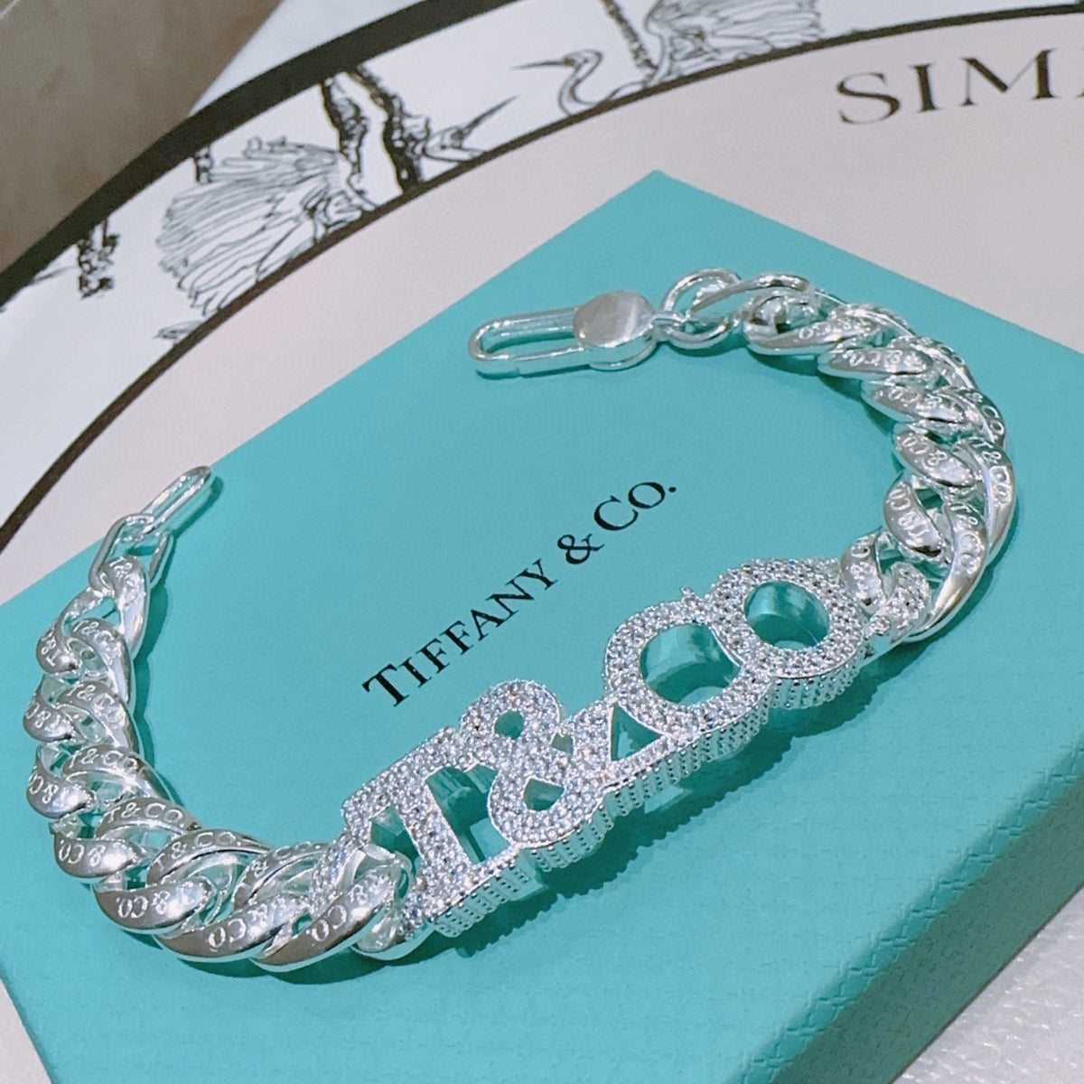 antique crystal vintage Bracelet for men - product detail view