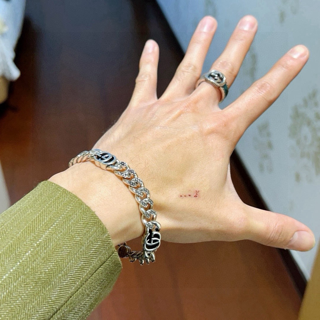 beige delicate Bracelet for men - alternate angle view 3