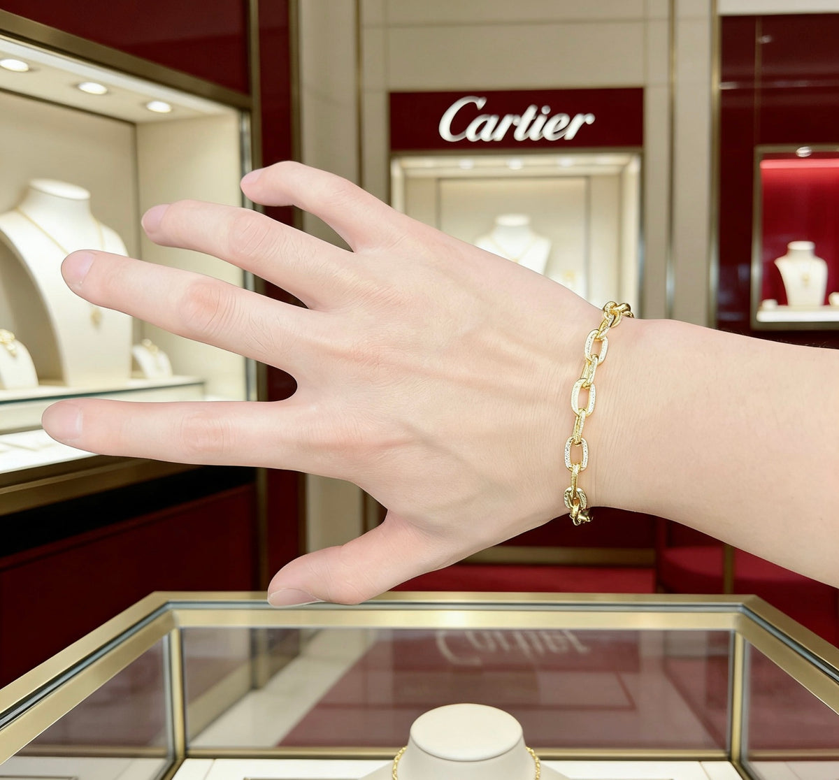gold crystal minimalist Ring for men - alternate angle view 3