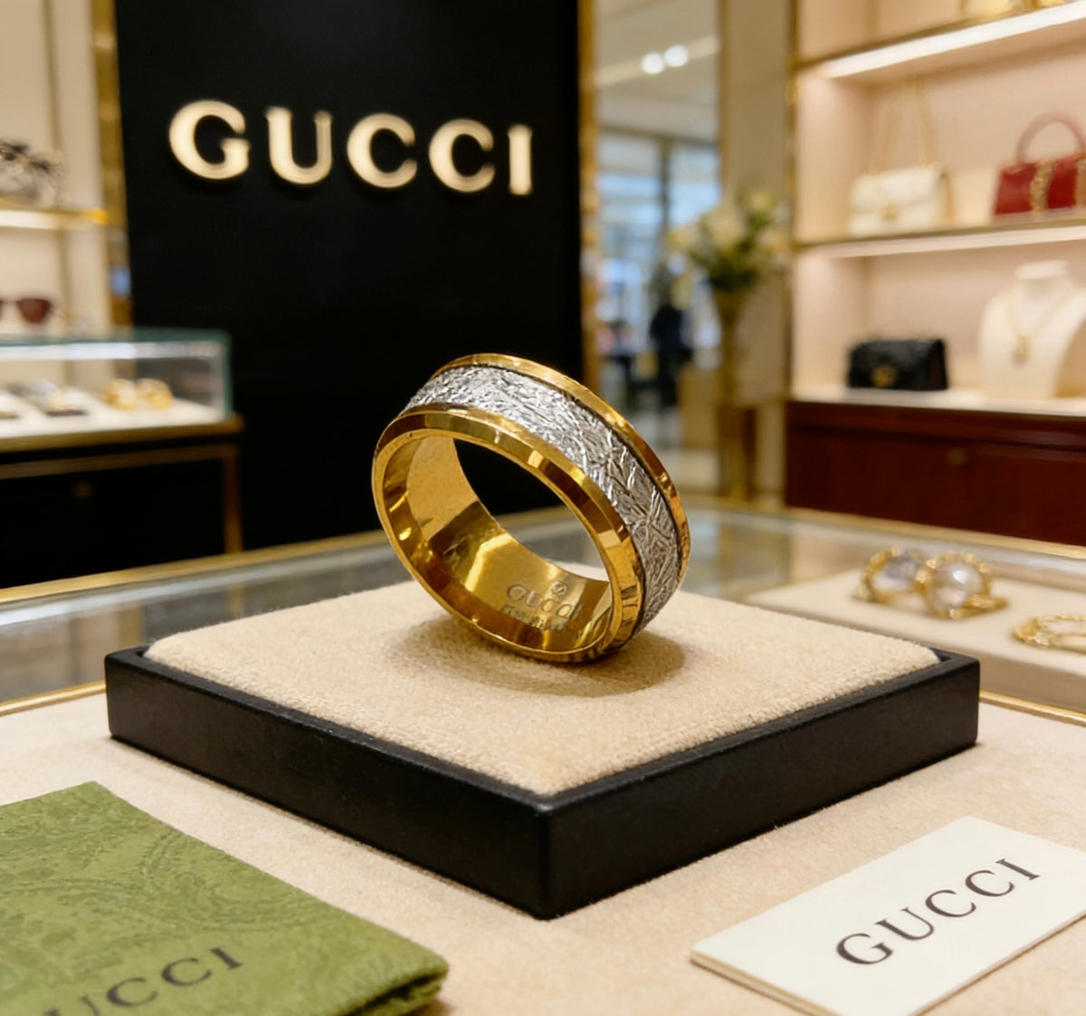 gold double g Ring for men - product detail view
