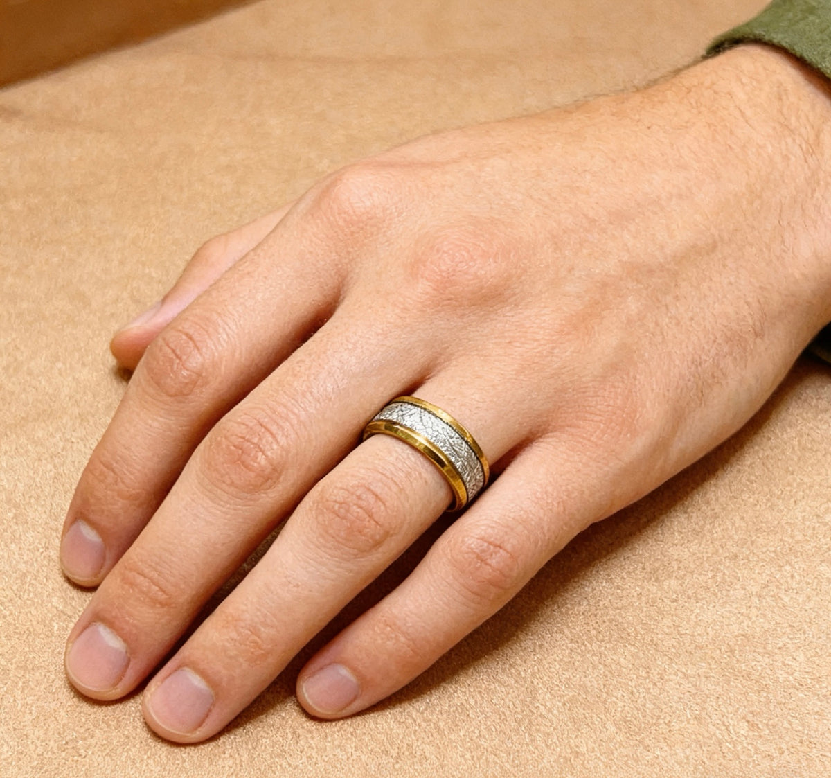gold double g Ring for men - alternate angle view 3
