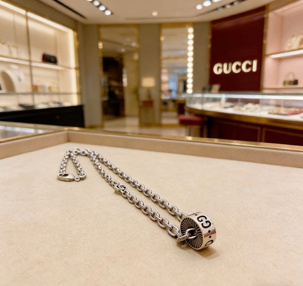 antique double g Necklace for women - product detail view