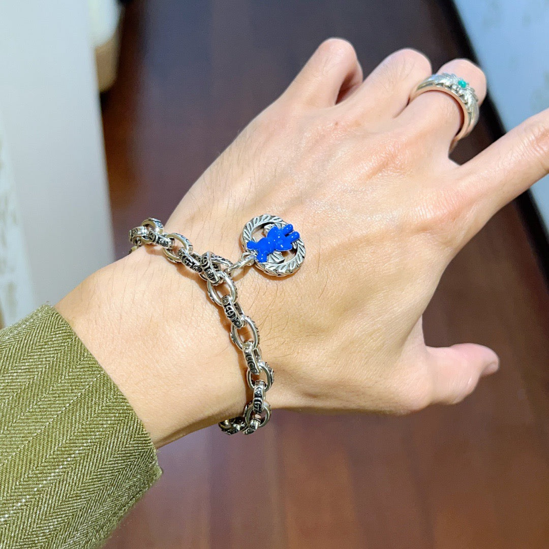 beige floral Bracelet for men - alternate angle view 6