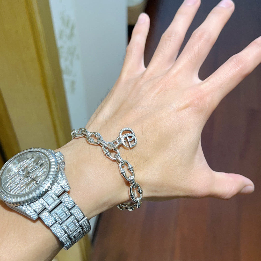beige luxury Bracelet for men - alternate angle view 6