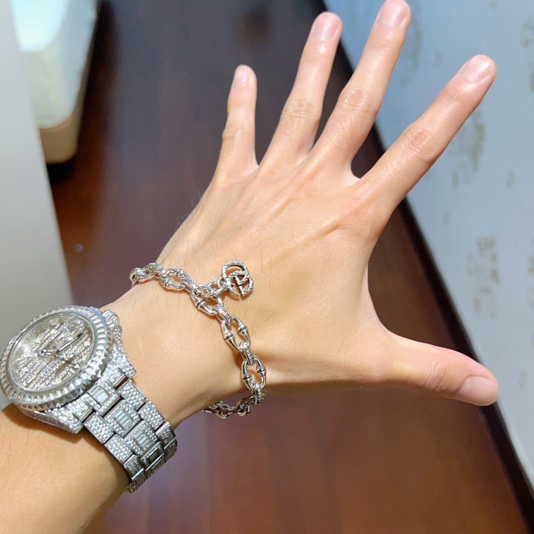 beige luxury Bracelet for men - alternate angle view 9