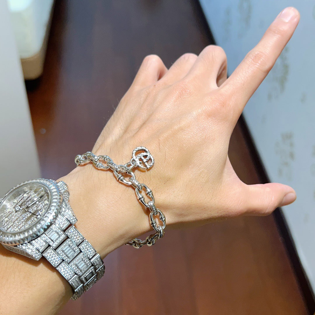 beige luxury Bracelet for men - alternate angle view 3