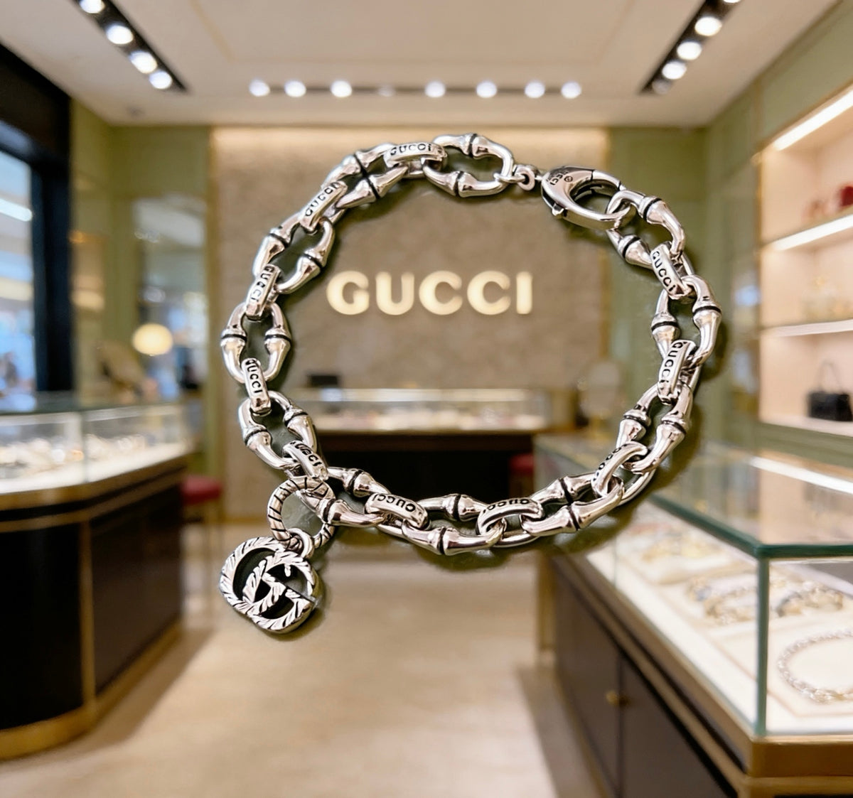 beige luxury Bracelet for men - product detail view