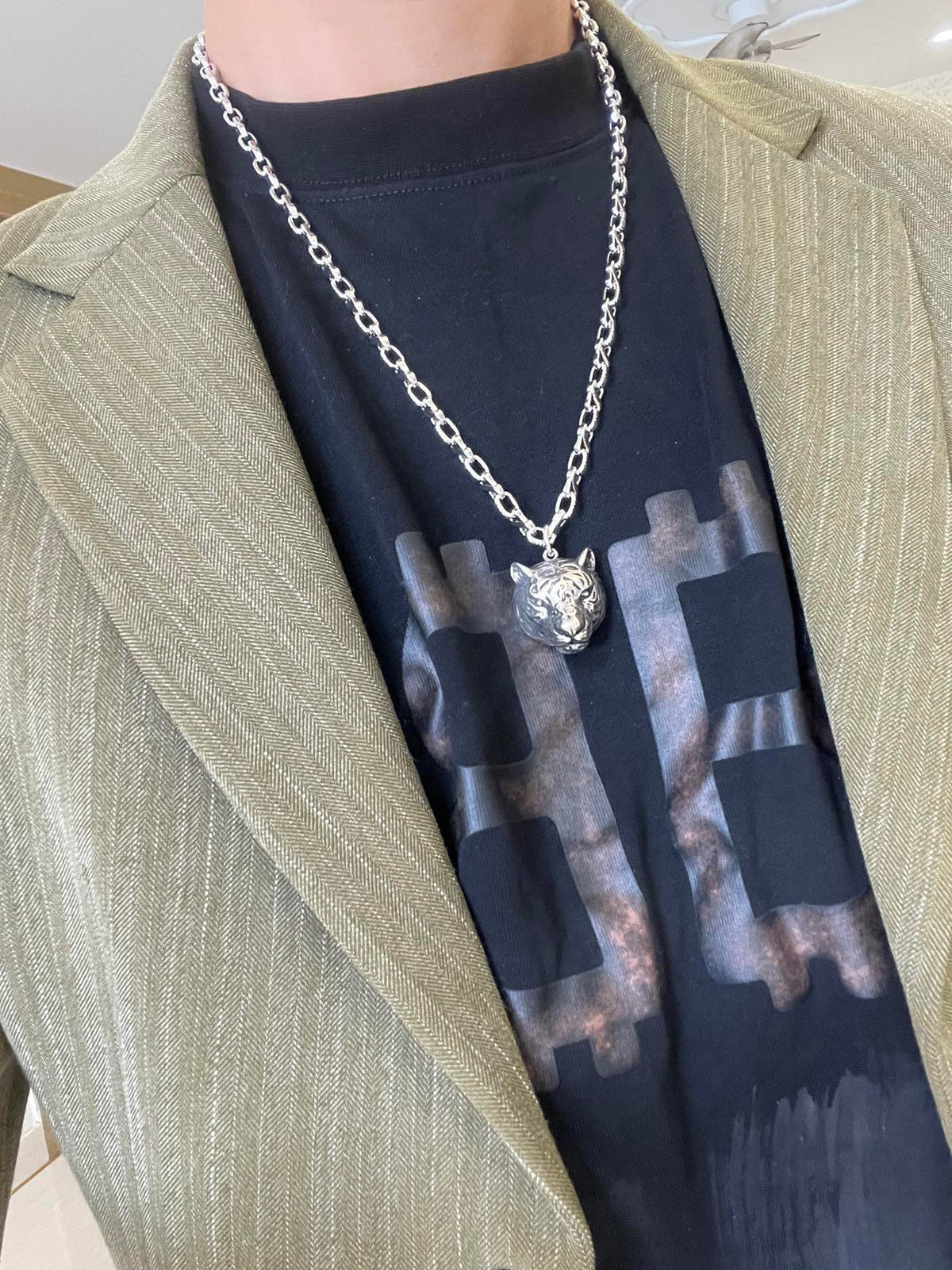 antique double g Necklace for women - alternate angle view 6