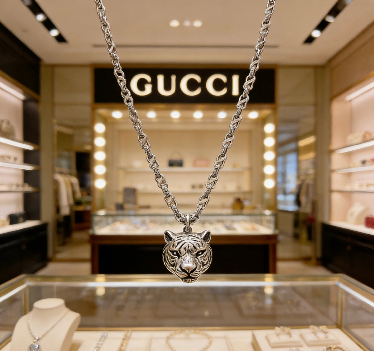 antique double g Necklace for women - product detail view