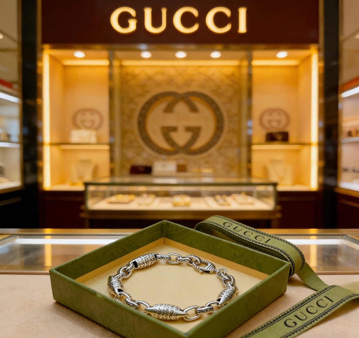 beige luxury Bracelet for men - alternate angle view 5
