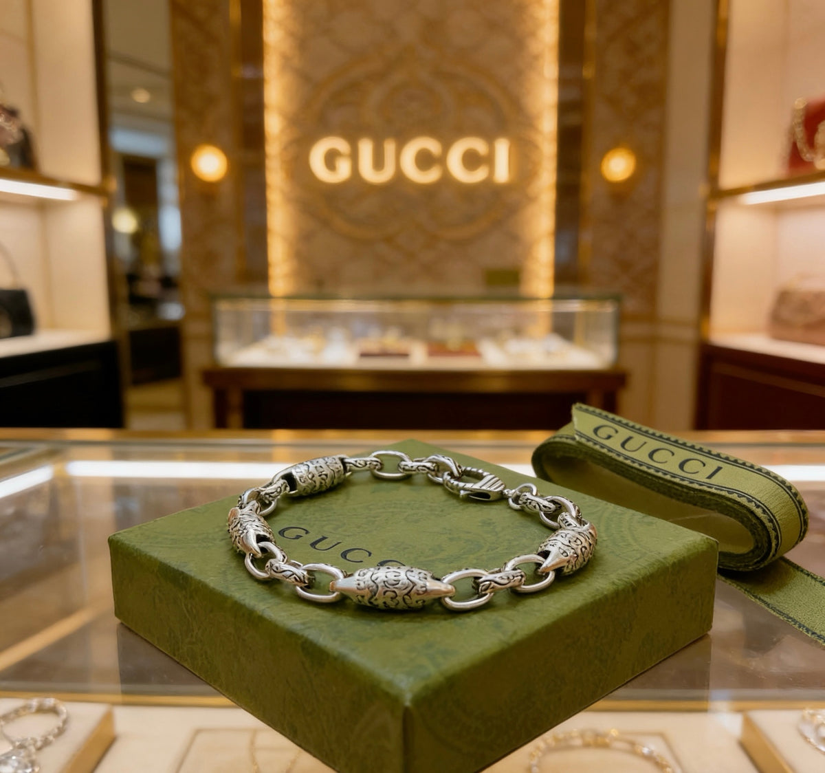 beige luxury Bracelet for men - product detail view