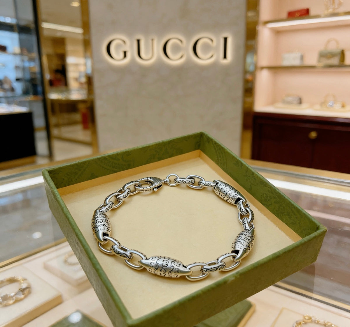 beige luxury Bracelet for men - alternate angle view 2