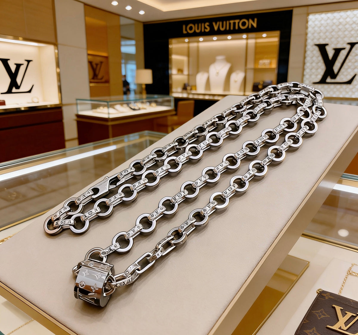 antique chain Necklace for men - product detail view