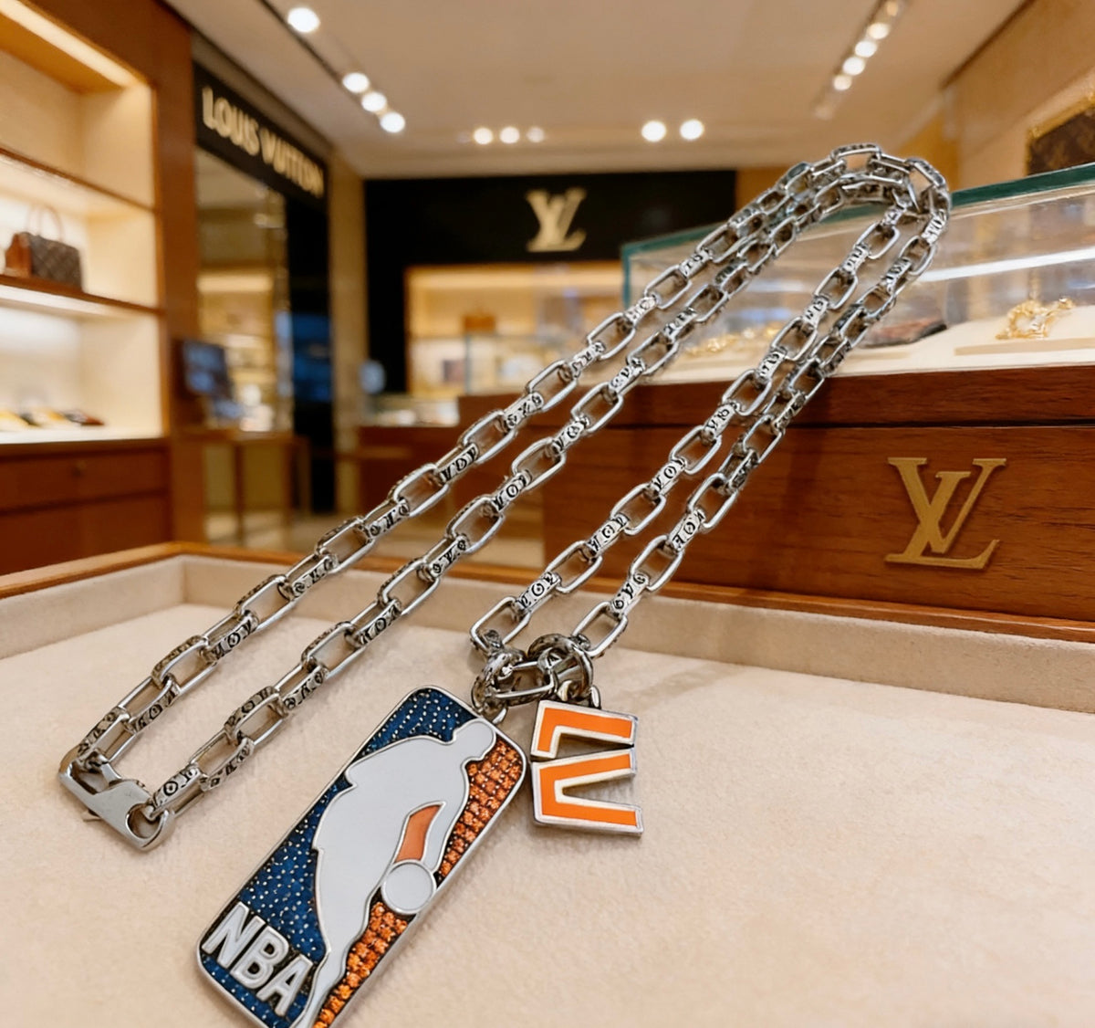 antique chain Necklace for men - alternate angle view 5