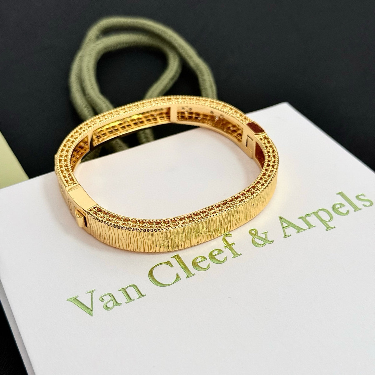 gold crystal clover Bangle for women - alternate angle view 9