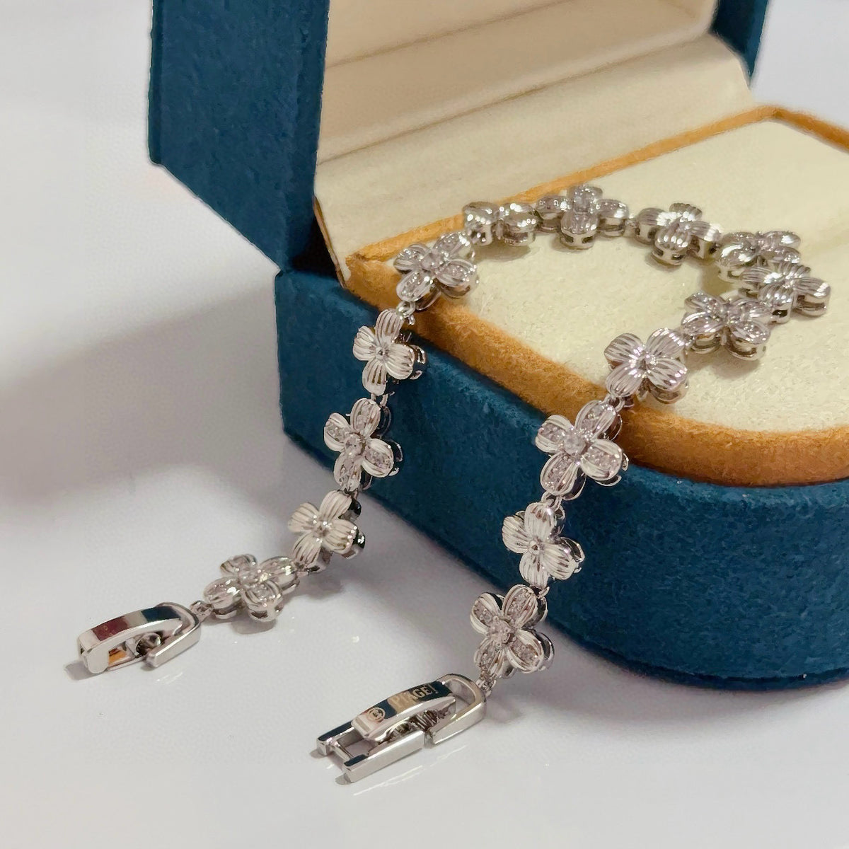 gold crystal inlaid Bracelet for women - alternate angle view 2