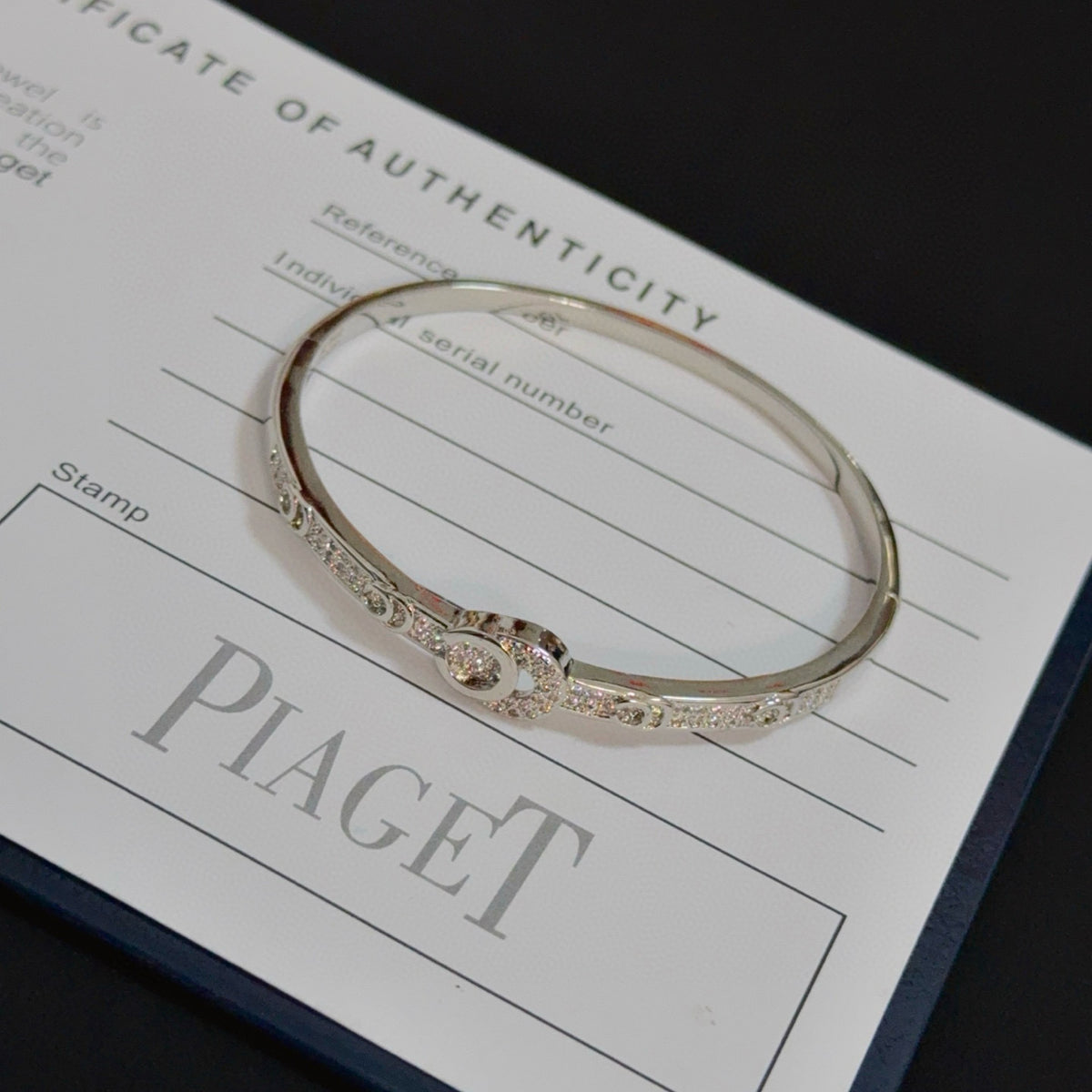 gold crystal inlaid Bangle for women - alternate angle view 6