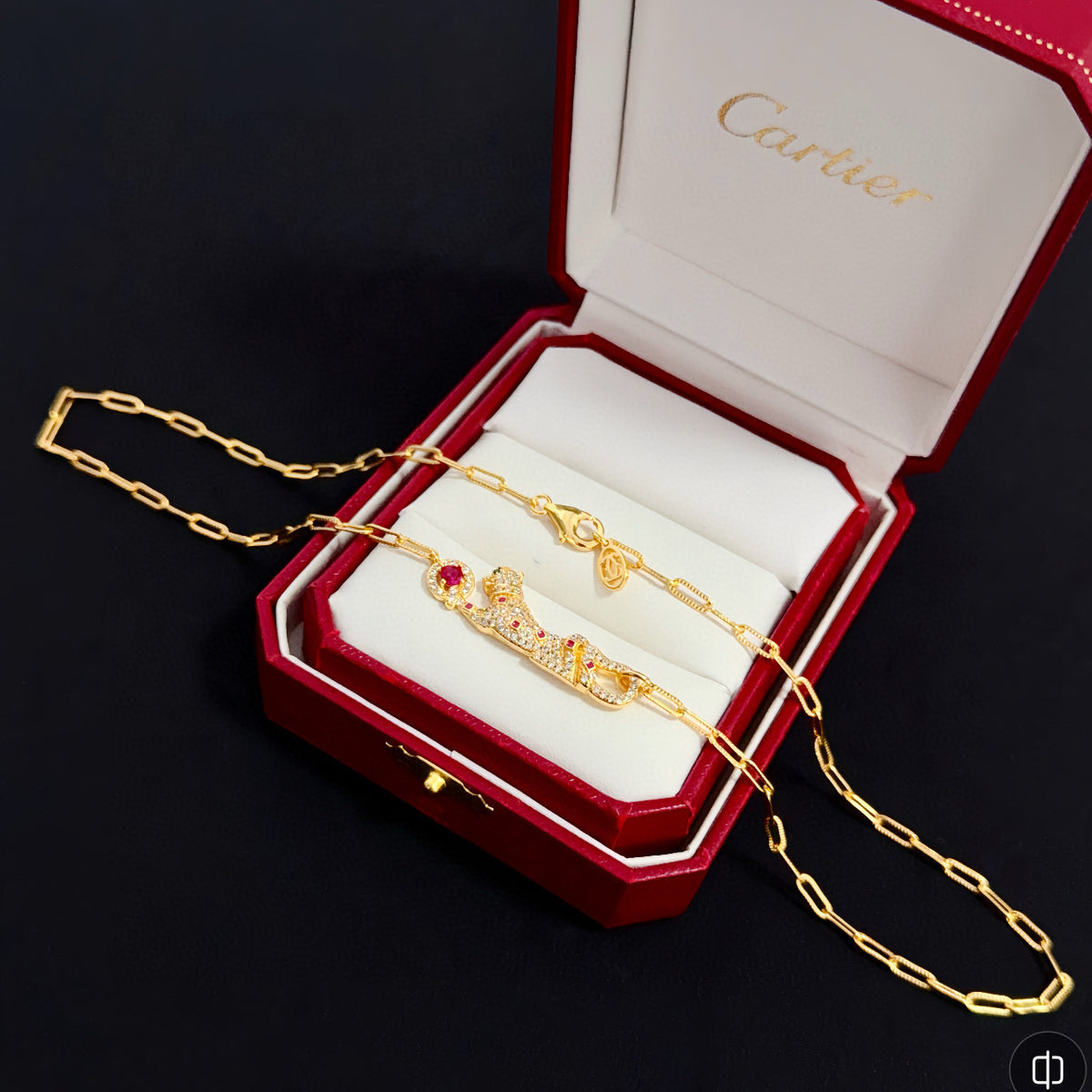 gold crystal floral Bangle for men - alternate angle view 5