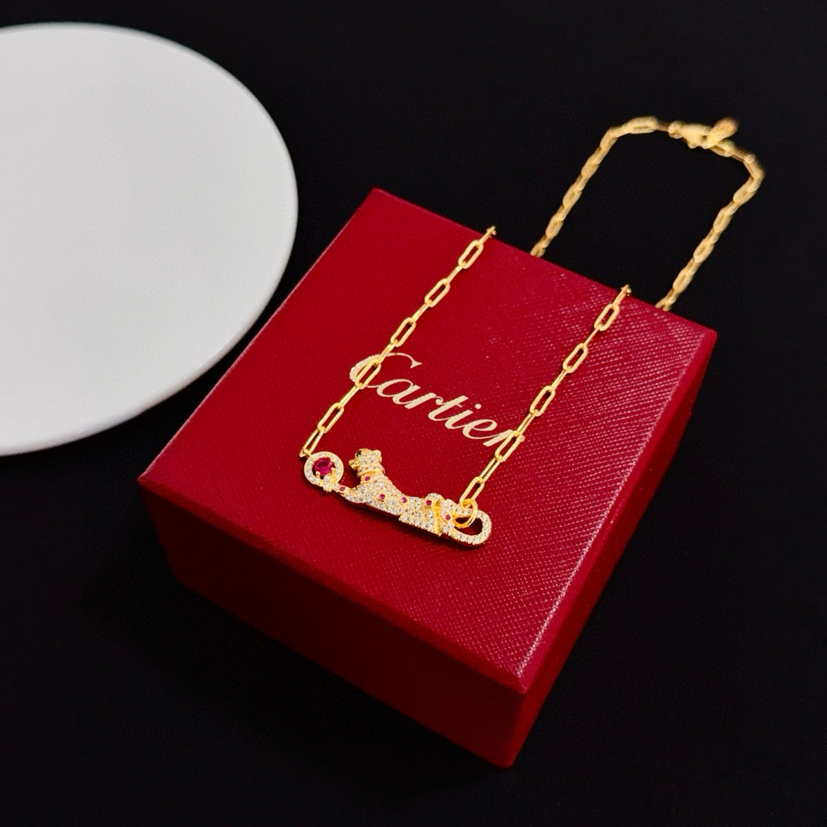 gold crystal floral Bangle for men - alternate angle view 3