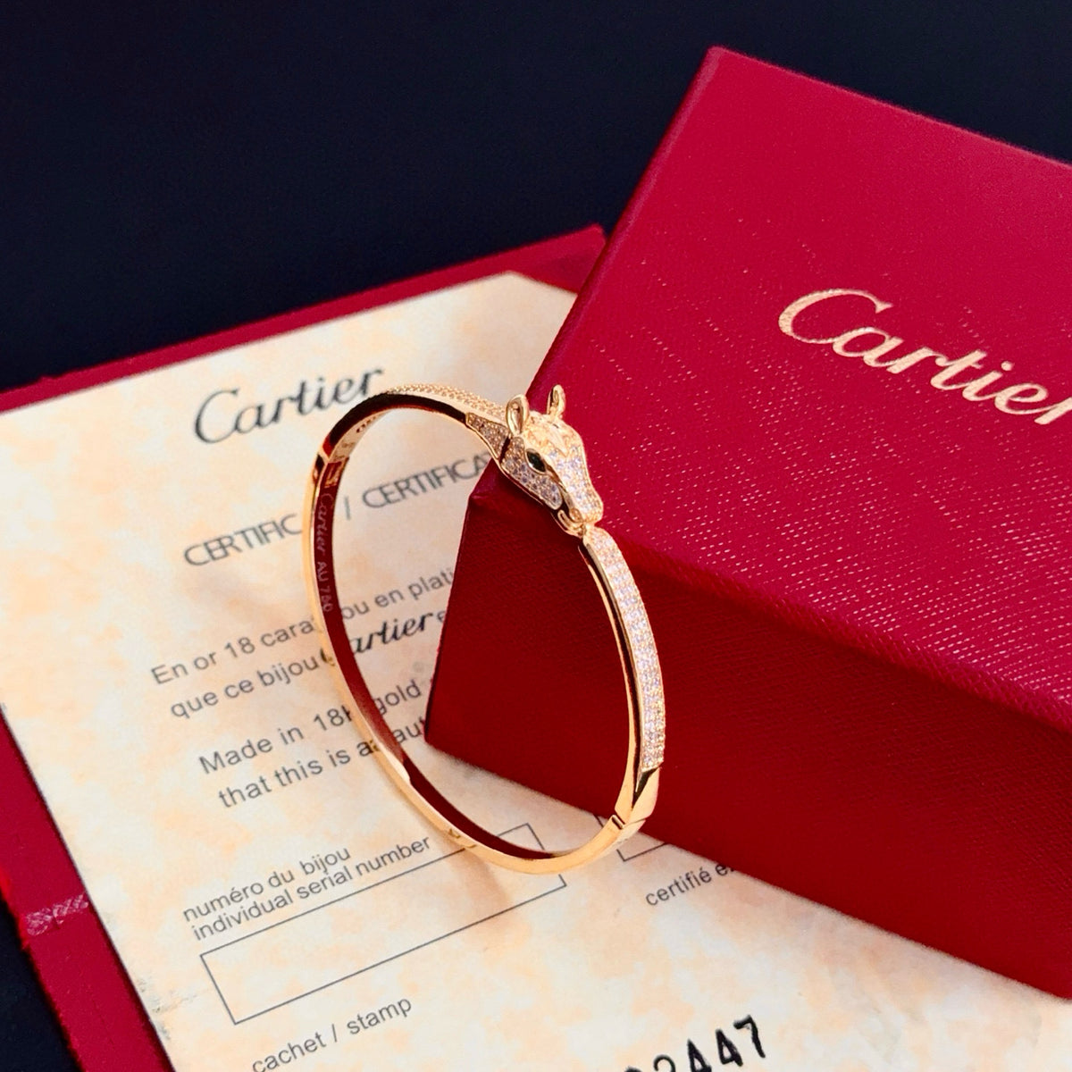gold crystal floral Bangle for men - alternate angle view 7