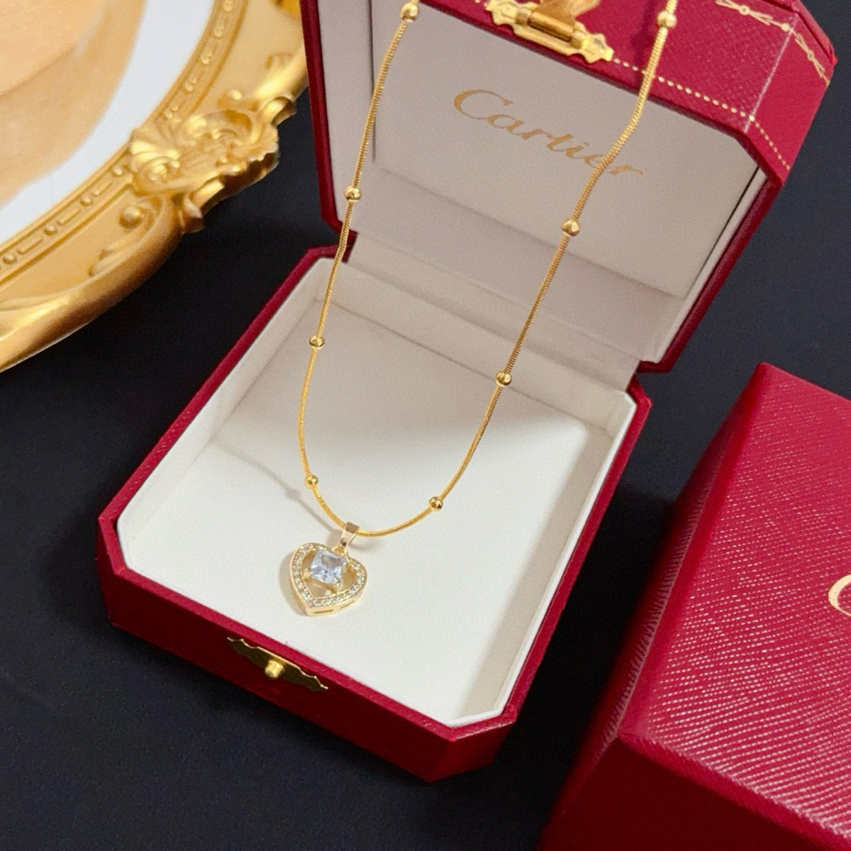 gold crystal floral Bangle for men - alternate angle view 2