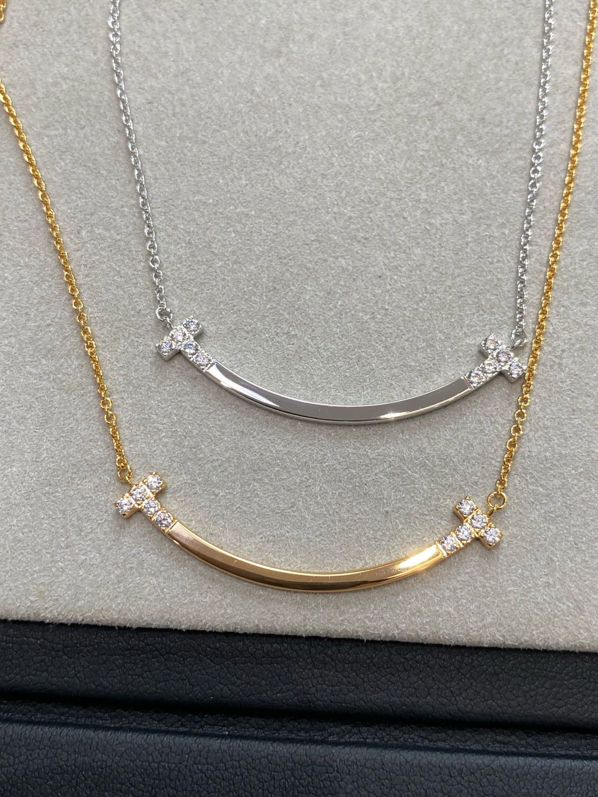 rose gold crystal rose Necklace for women - alternate angle view 9
