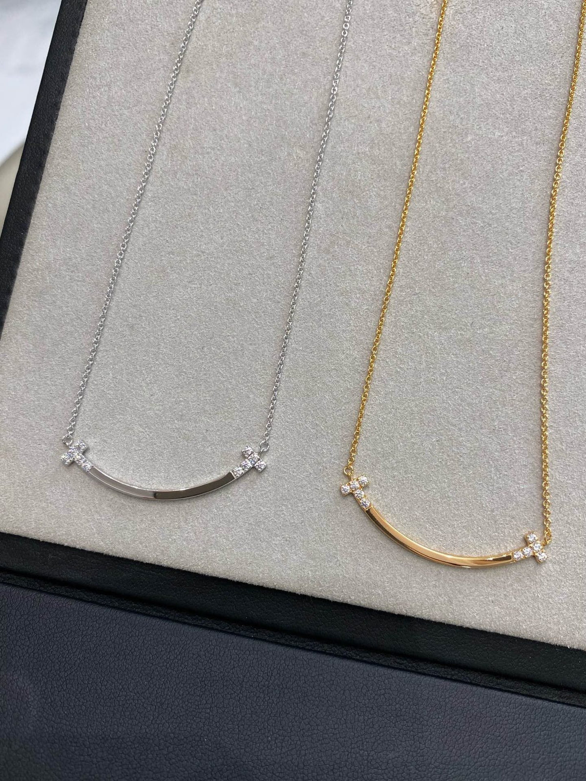 rose gold crystal rose Necklace for women - alternate angle view 8