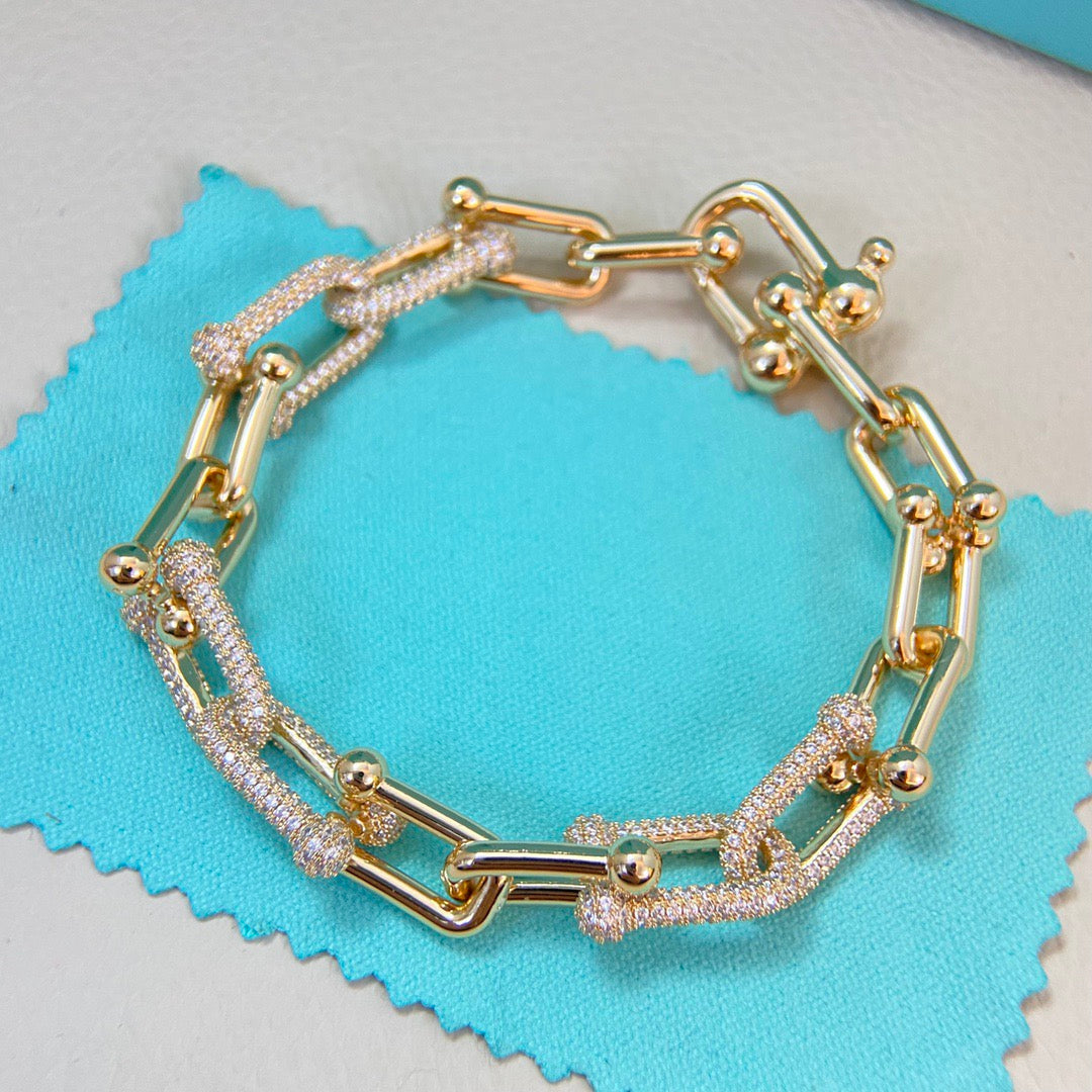 tricolor crystal crystal inlaid Bracelet for women - alternate angle view 2
