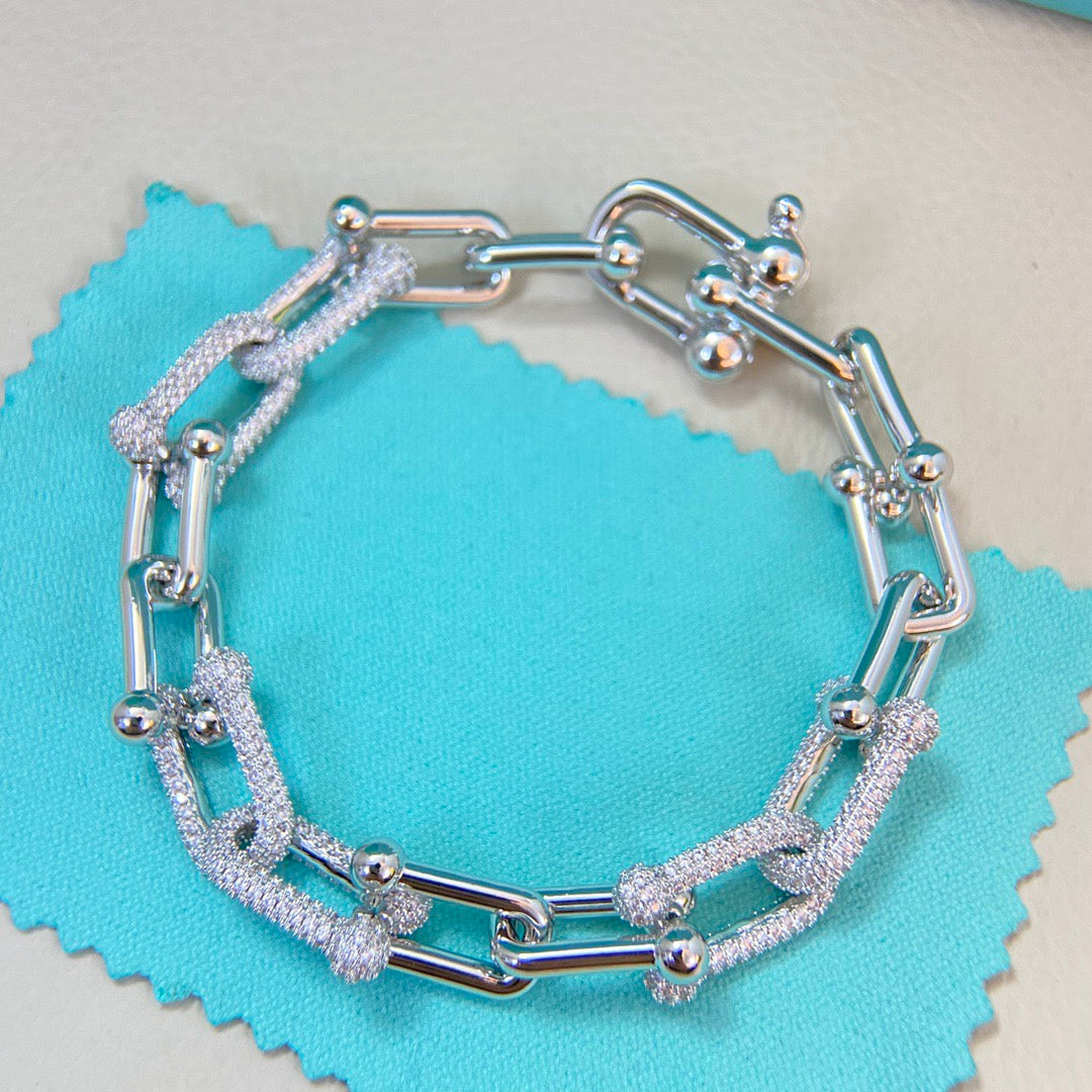 tricolor crystal crystal inlaid Bracelet for women - alternate angle view 3