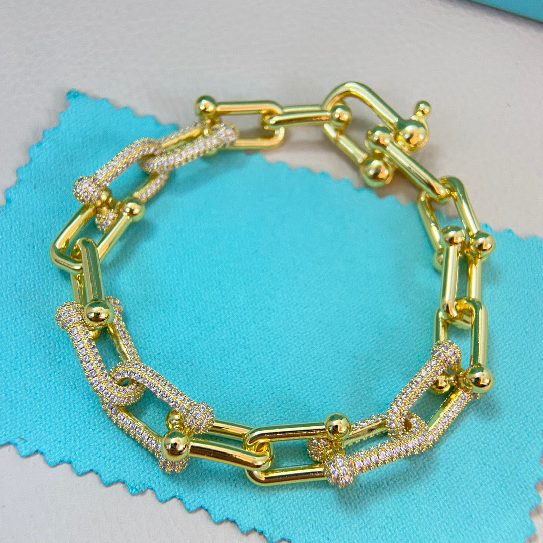 tricolor crystal crystal inlaid Bracelet for women - alternate angle view 4