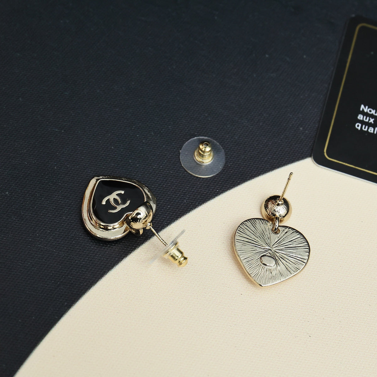 gold enamel heart Drop Earrings for women - alternate angle view 5