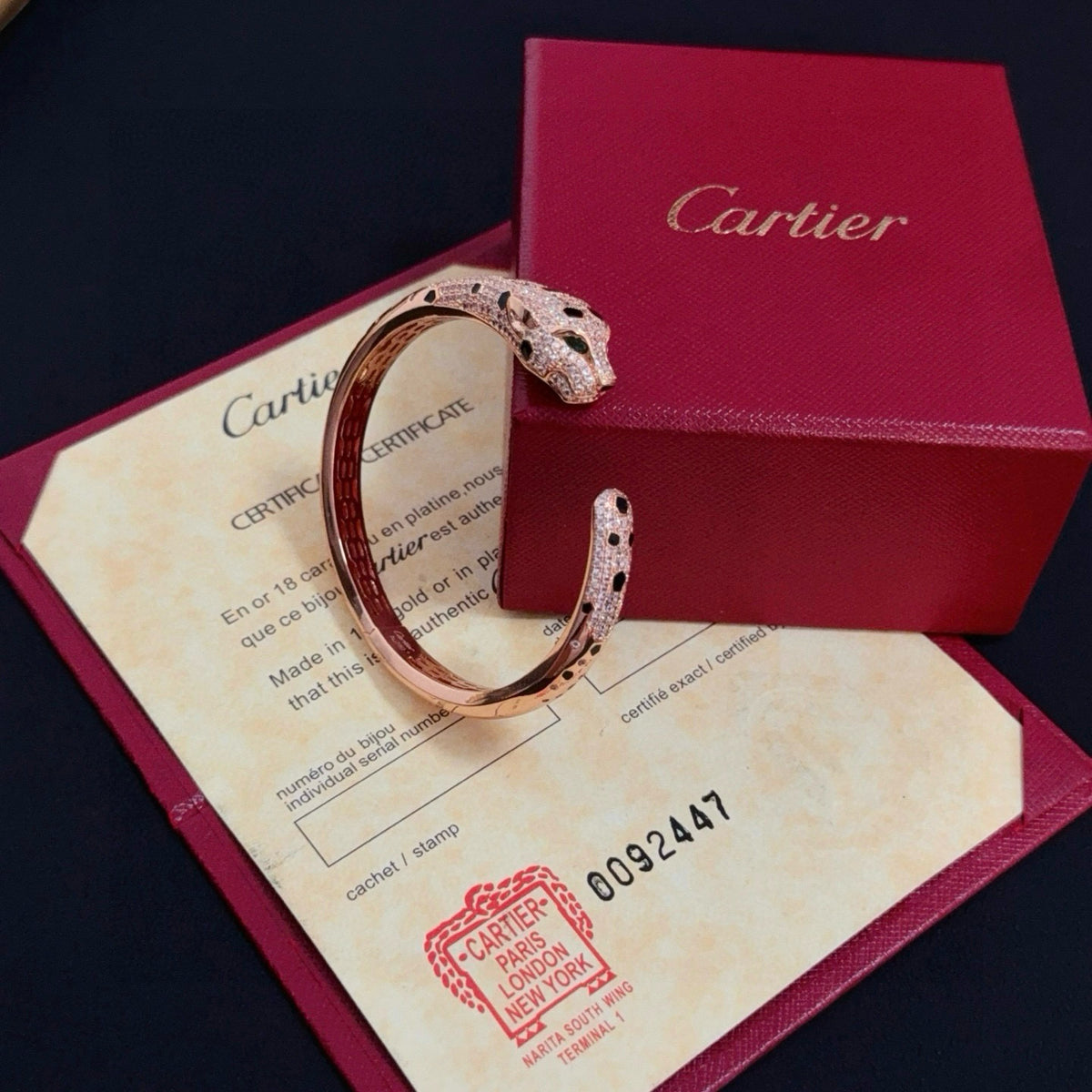 gold crystal floral Bangle for men - alternate angle view 7