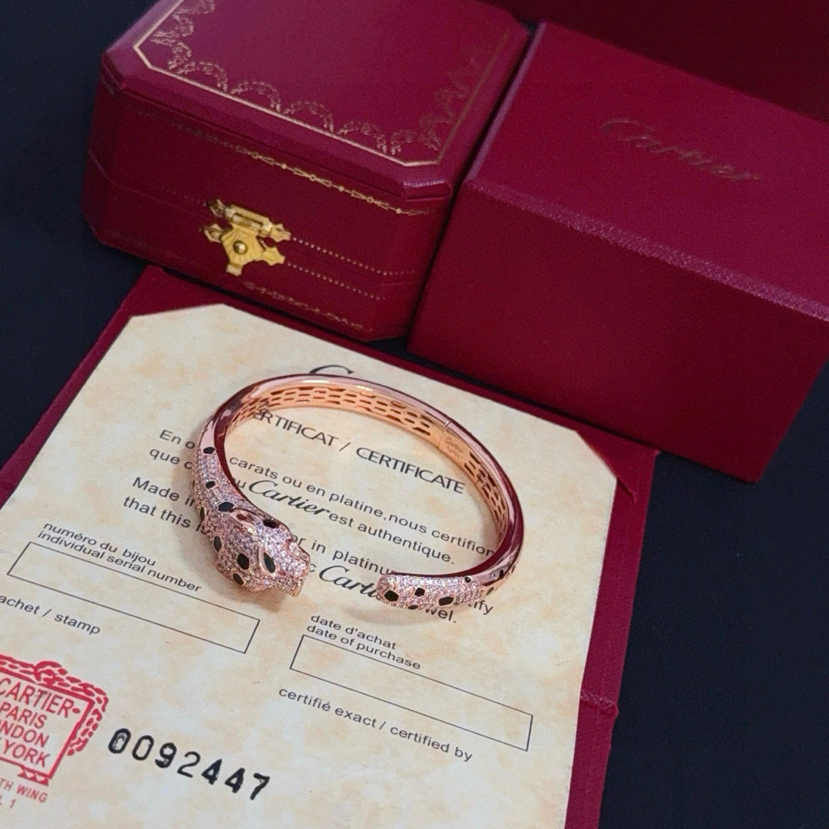 gold crystal floral Bangle for men - alternate angle view 6