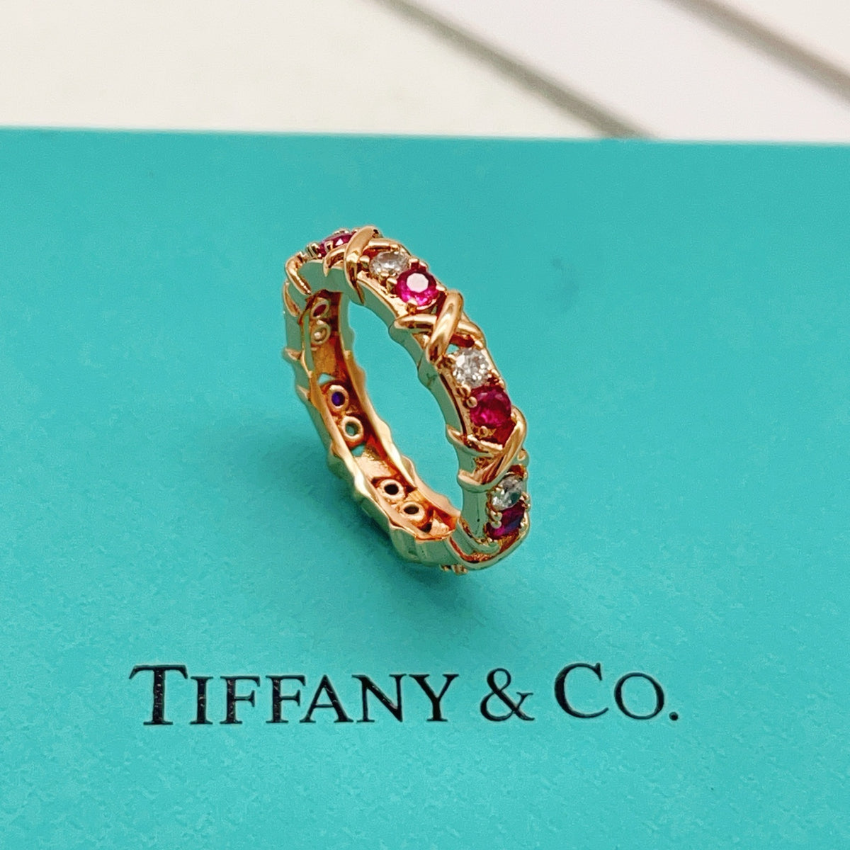 rose gold brass rose Ring for women - alternate angle view 2