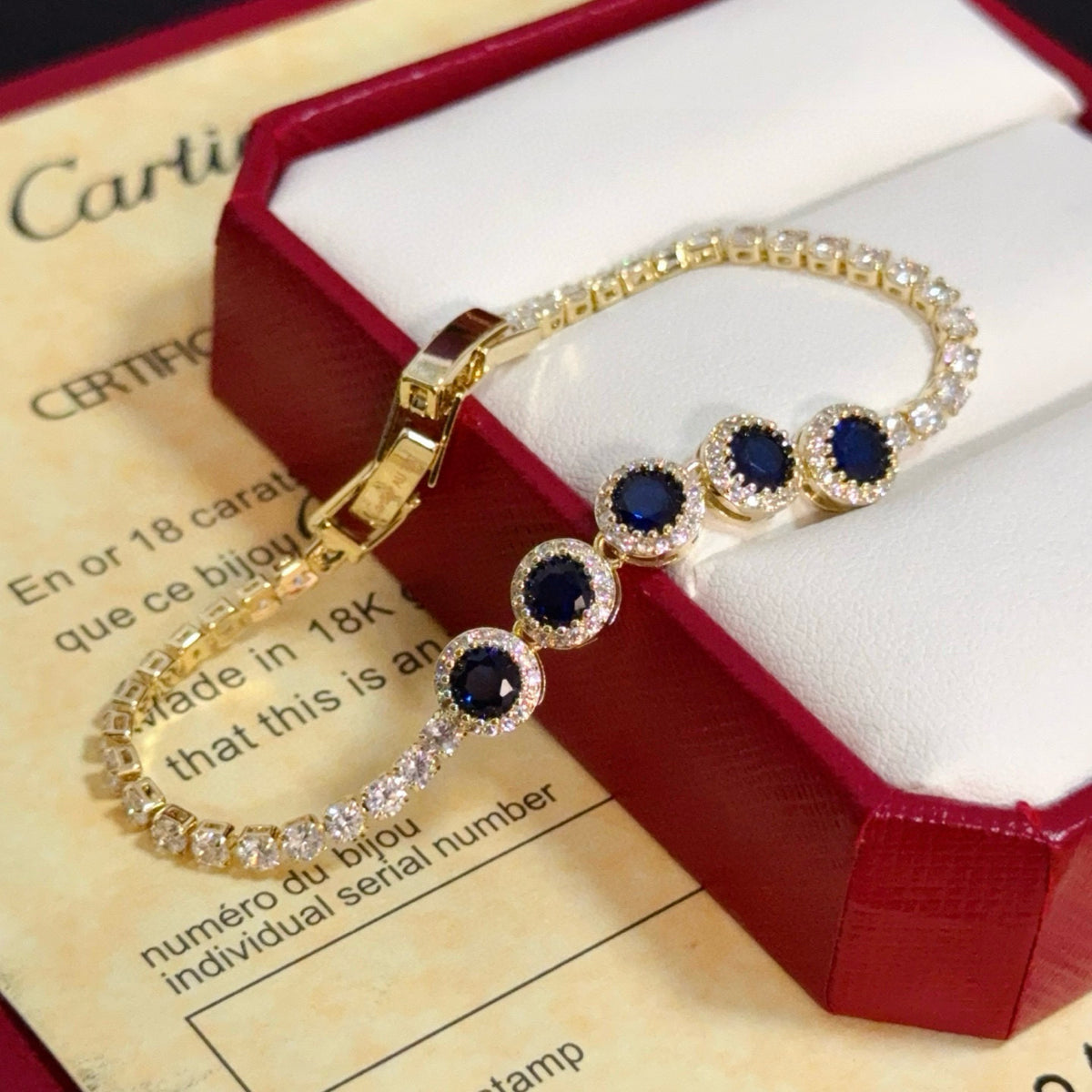 gold crystal floral Bangle for men - alternate angle view 5