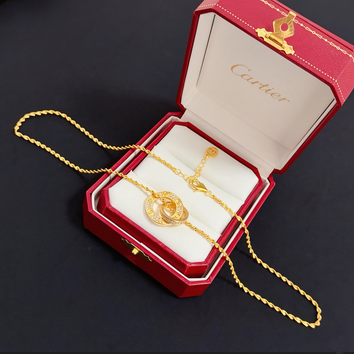 gold crystal floral Bangle for men - alternate angle view 4